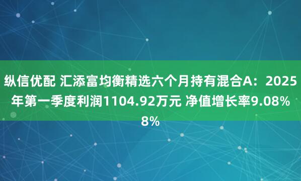 纵信优配 汇添富均衡精选六个月持有混合A：2025年第一季度利润1104.92万元 净值增长率9.08%